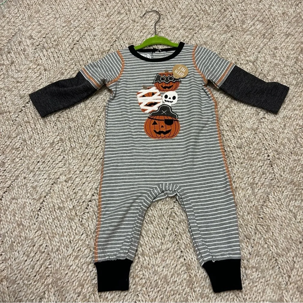 NWT Mud Pie Halloween Striped Kids One Piece 3/6mo